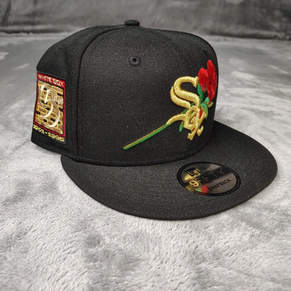 New Era Chicago White Sox 95 Year 9Fifty Snapback Black/Gold Rose Adjustable Cap